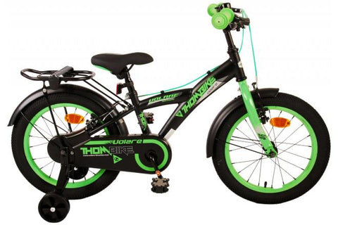 Volare Thombike Kinderfiets - Jongens - 16 inch - Zwart Groen - Twee Handremmen