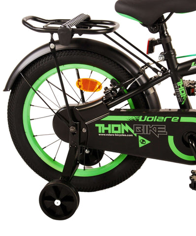 Volare Thombike Kinderfiets - Jongens - 16 inch - Zwart Groen - Twee Handremmen