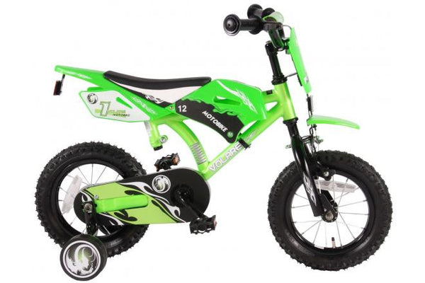 Volare Motorbike Kinderfiets - Jongens - 12 inch - Groen - 95% afgemonteerd