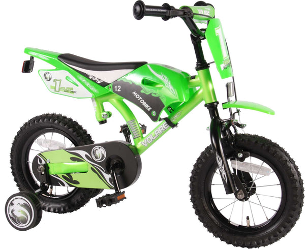 Volare Motorbike Kinderfiets - Jongens - 12 inch - Groen - 95% afgemonteerd