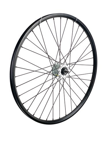 Voorwiel 28 inch 622 zwart zwarte spaak naafdynamo rollerbrake