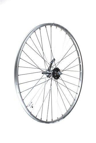 Achterwiel 28 inch 622 zilver imi remnaaf enkelwandig