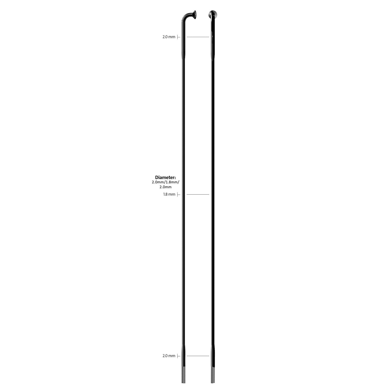 Sapim spaak 14-246L Race RVS zwart zonder nippel (100st)