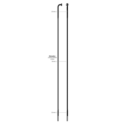 Sapim spaak 14-264L Race RVS zwart zonder nippel (100st)