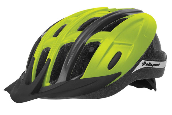 Polisport ride in fietshelm m 54-58cm fluor geel zwart