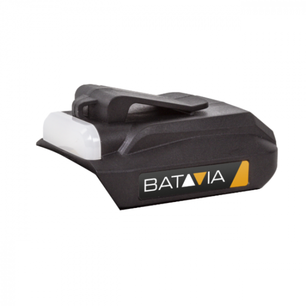 Batterie adaptateur secteur USB et lampe LED (Maxxpack 18V).