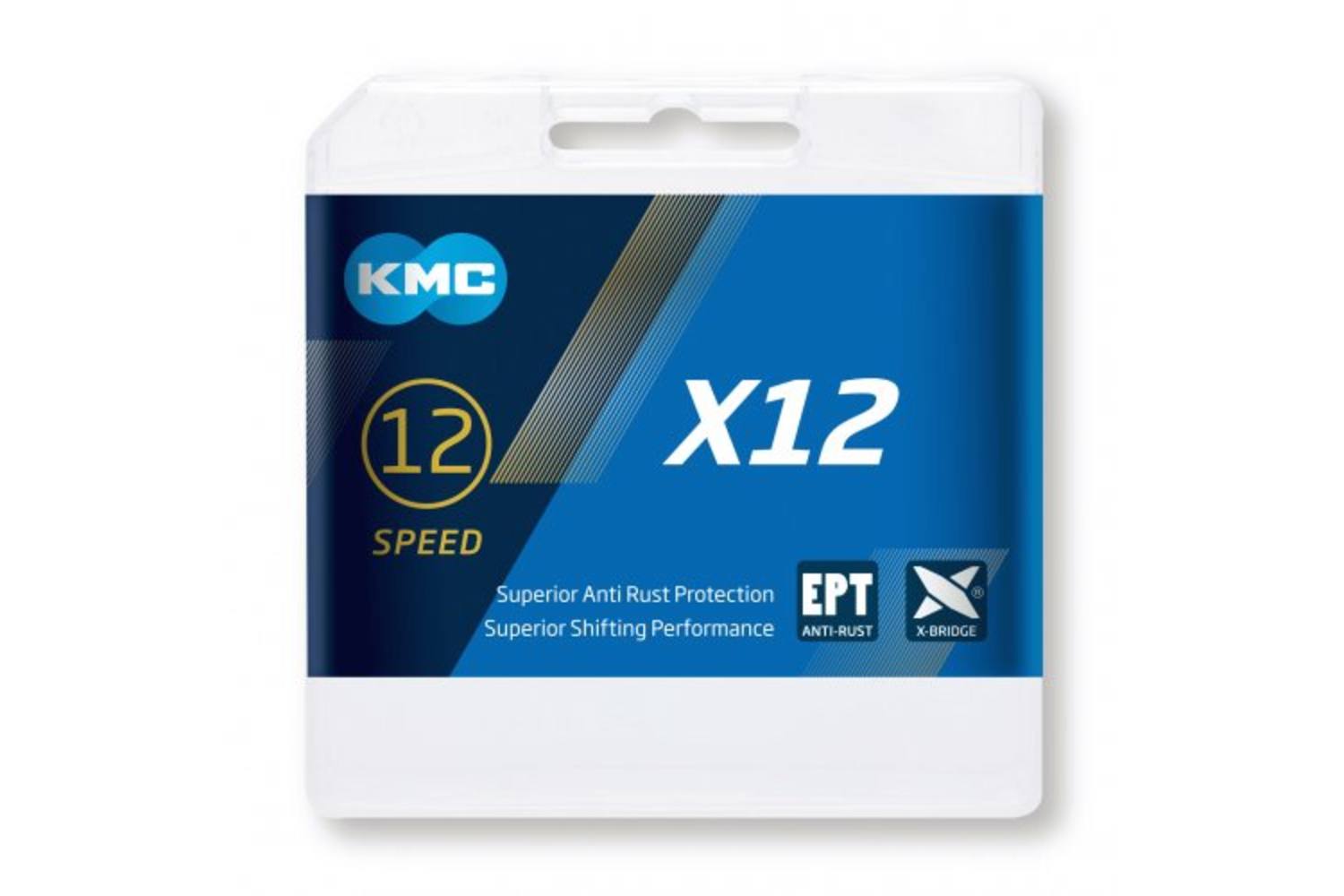 KMC X12ketting, EPT zilver 1 2x11 128, 126L,12-speed Anti-roest