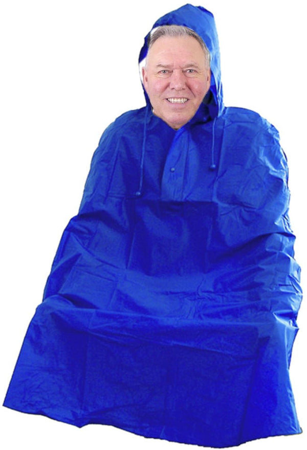 Regenponcho groot volwassen - assortiment geel en blauw