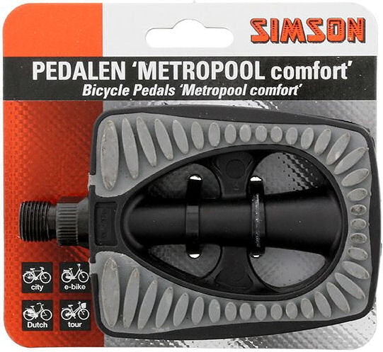 Simson Pedalen set Metropool Comfort 9 16 inch grijs zwart