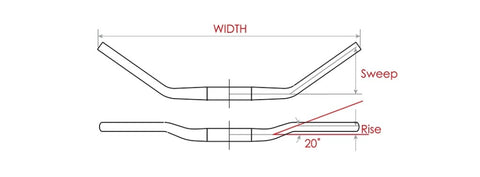 Satori Stuur Wien Ø31.8 B=640mm, 35° gebogen mat zwart