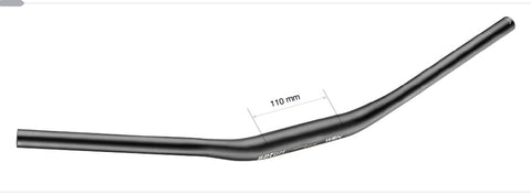 Satori Stuur Wien Ø31.8 B=640mm, 35° gebogen mat zwart