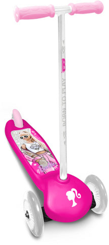Trottinette enfant 3 roues Barbie filles frein à pied rose