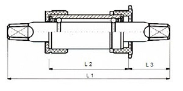 Tecora E Kogellager trapas 113 mm alu