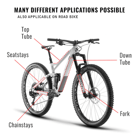 Ensemble d'autocollants de protection de cadre de vélo transparents