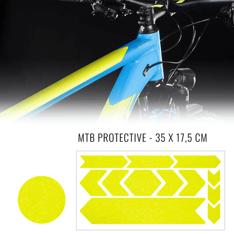 Kit d'autocollants de protection de cadre de vélo jaune fluo