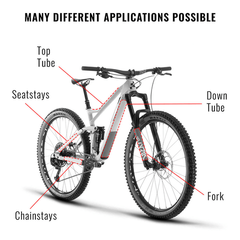 Jeu d'autocollants de protection de cadre de vélo rouge fluo