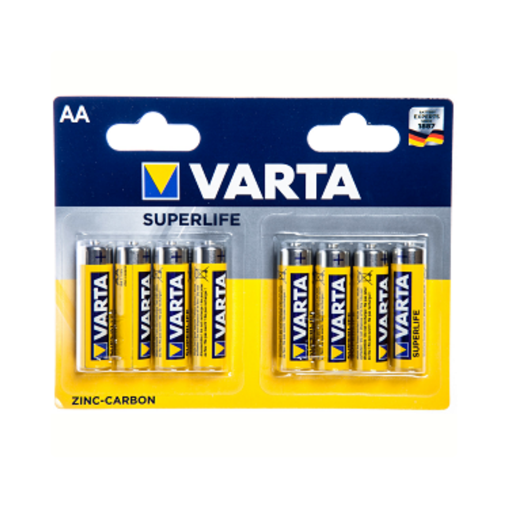 Varta AA Superlife Zinc-Carbon batteries per 8