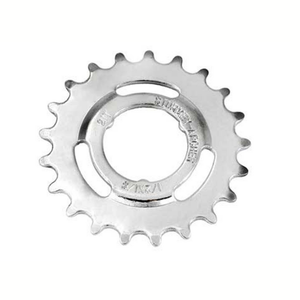 Tandwiel 21 1 8 Sturmey Archer opsteek doorgezet zilver