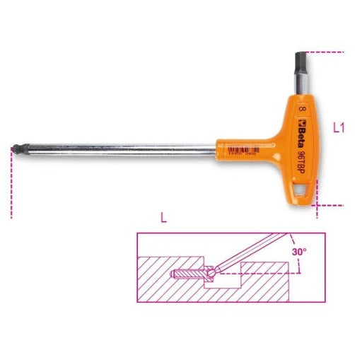 Beta stiftsleutel 96tbp met kogelkop en handgreep 8.0mm