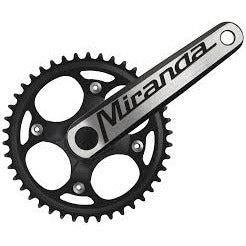 Miranda crankset beta1r plusf 48 tands 3 32 blad staal crank alu zwart