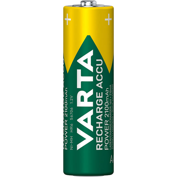 Varta oplaadbare AA batterijen NIMH 2100mA. Ready2Use, per 4. (hangverpakking)