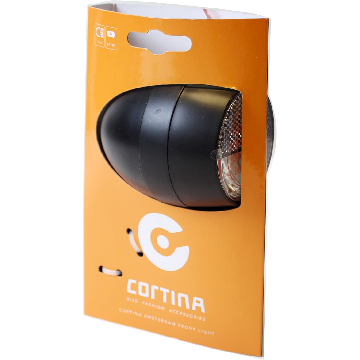 Cortina Koplamp Amsterdam batterij zwart