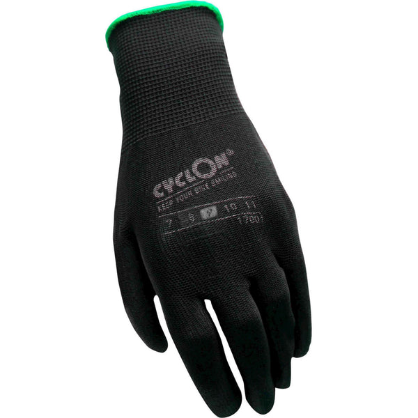 Cyclon gants d'atelier pu-flex large vert taille 9 noir