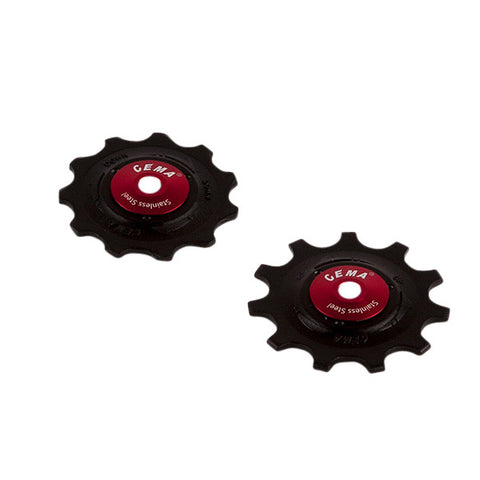 CEMA derailleurwieltjes RVS 9 10 11V PVC zwart