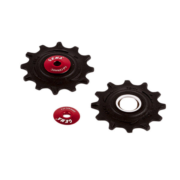 CEMA derailleurwieltjes keram. SRAM 10 11v PVC zwart