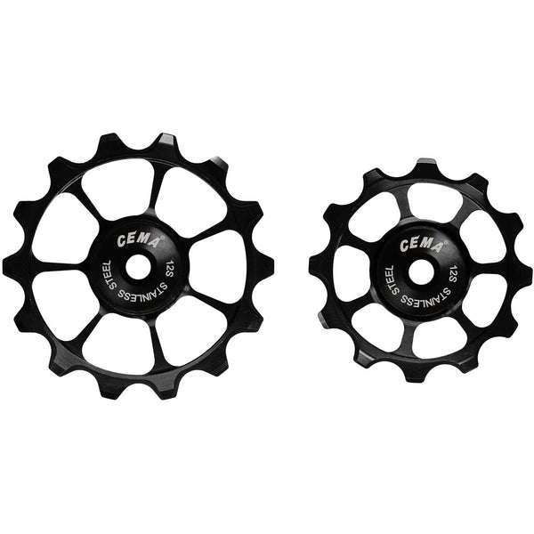 CEMA derailleurwieltjes RVS Shimano 12v zwart