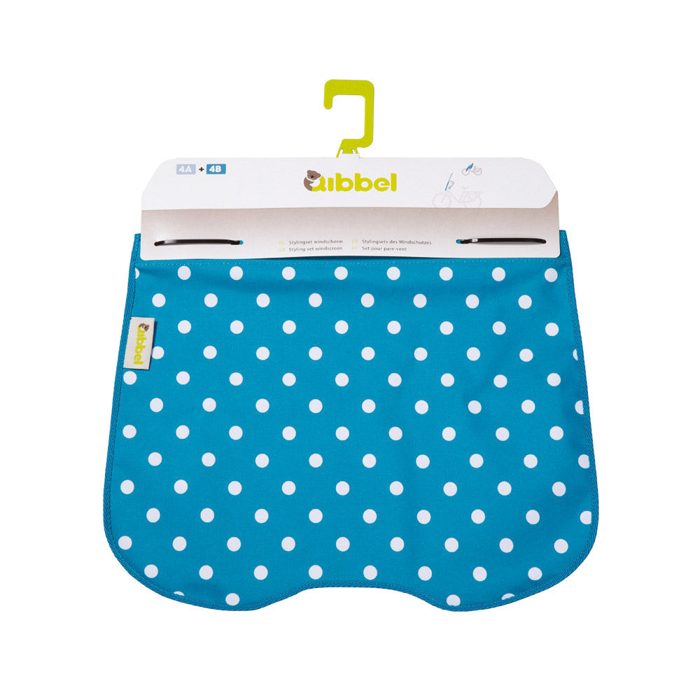 Qibbel Stylingset Windscherm Polka Dot blauw