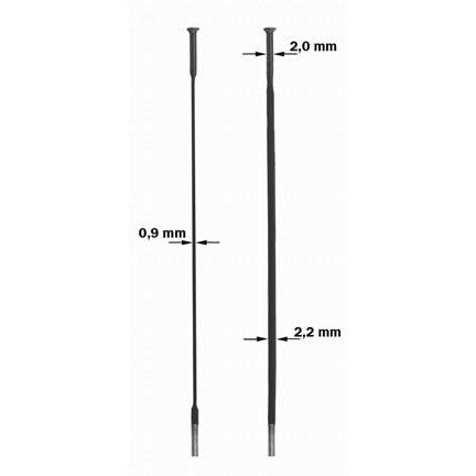 Sapim spaak 14-252 CX-Ray plat recht zilver met nippel (20st)