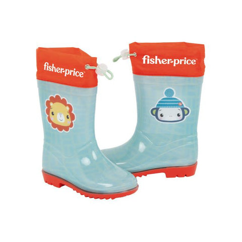 bottes de pluie Fisher-Price junior PVC textile bleu clair rouge taille 24