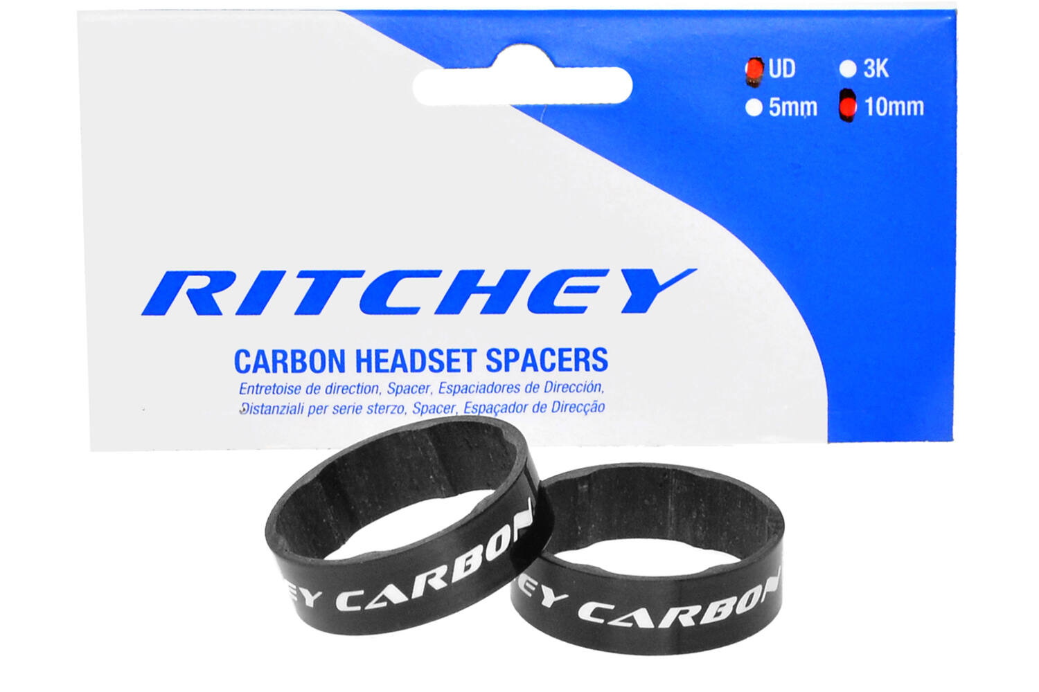 Ritchey - wcs spacer set ud carbon 10mm 1-1 8'' 2 stuks