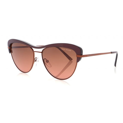 lunettes de soleil DHS253 dames ovales en acier inoxydable cat. 3 rouge foncé