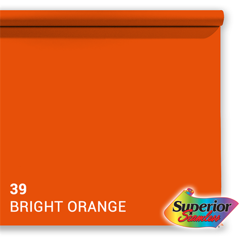 Papier de fond supérieur 39 orange vif 1,35 x 11 m